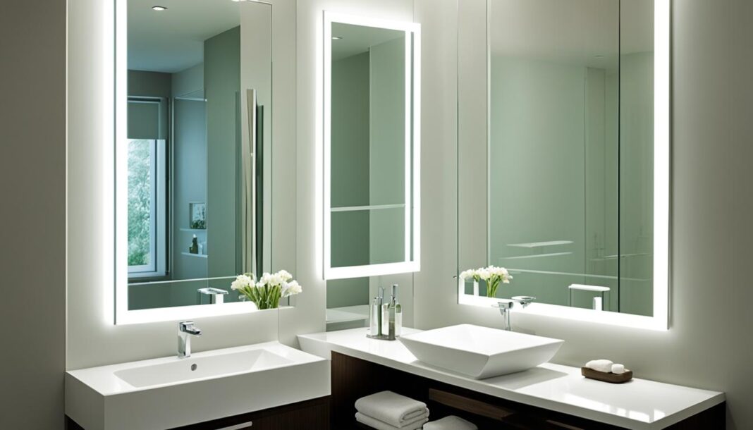 Φωτισμός μπάνιου με καθρέφτη και dimmer